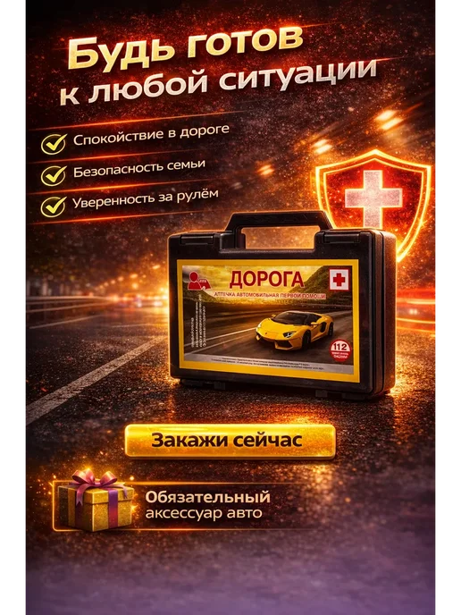 акэ23 Аптечка автомобильная первой помощи в кейсе, вариант, фото 5