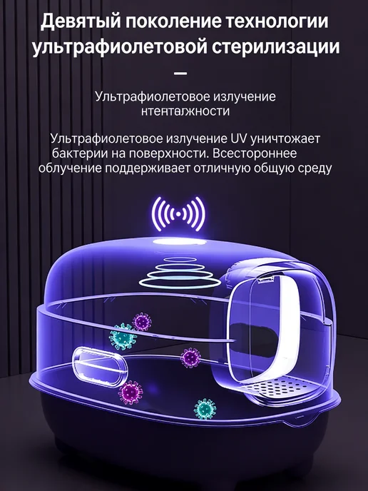 IKEA Большой закрытый лоток-туалет с УФ-стерилизацией, большого размера, фото 7
