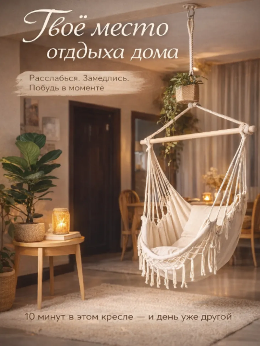 Подвесное кресло гамак для дома