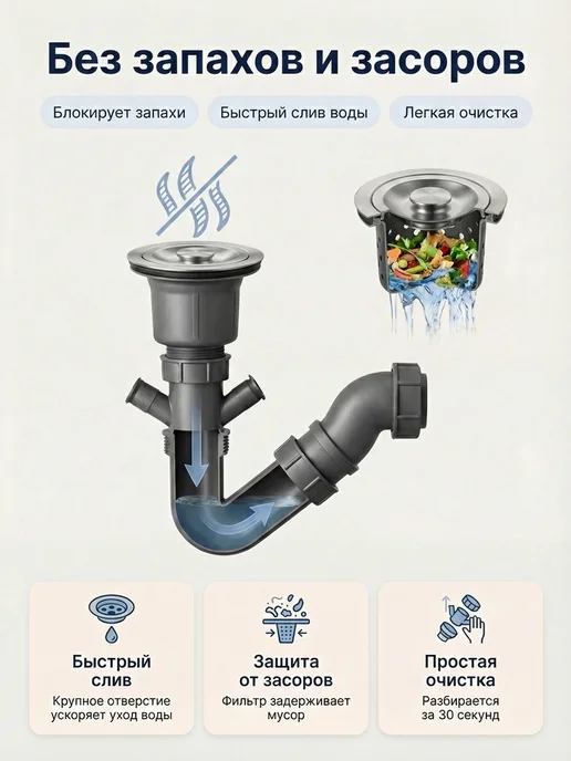 Trial Мойка для кухни 60х50 нержавейка накладная раковина, 60x50, фото 5