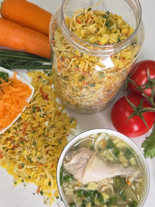 Pirina ECO Смесь сушеных овощей для куриного супа с яичной лапшой, вариант, фото 3