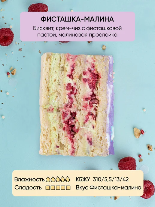 Плюшки-подружки Бенто-торт с Вашей надписью 700г Фисташка-малина, 700 г, фото 2