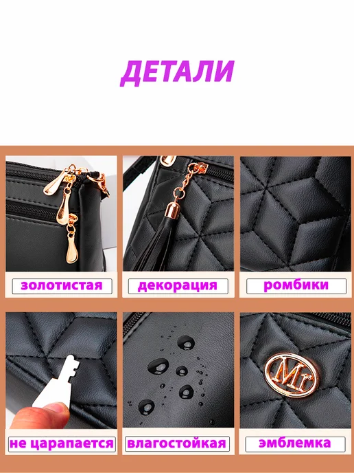 modest Сумка маленькая через плечо кросс-боди, черный, фото 7