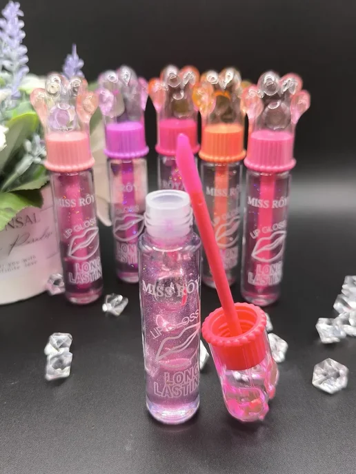 Kiss Beauty Набор блесков для губ "Кошечка 3 в 1", розовый, фото 7
