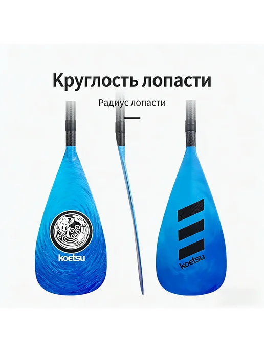Карбоновое весло KOETSU цветное для SUP‑борда, вариант, фото 6