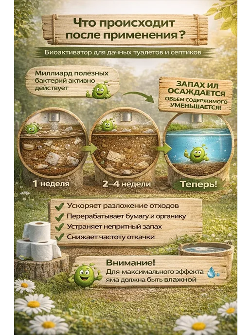 Пушанатха Биоактиватор септика и уличного туалета от запаха и отходов, вариант, фото 3