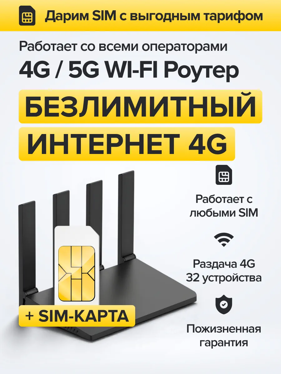 Роутер WiFi с сим картой 4G, вайфай модем (Р4)