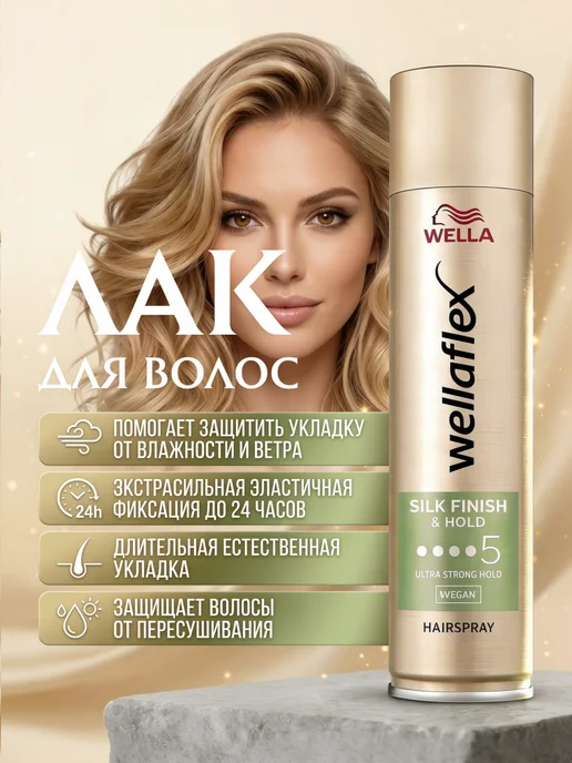 WELLAFLEX Лак для волос профессиональный "Шелковый финиш" 250 мл, 250 мл
