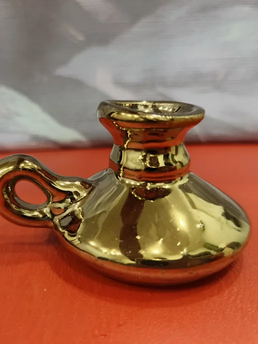 Подсвечник для церковной свечи, желтый