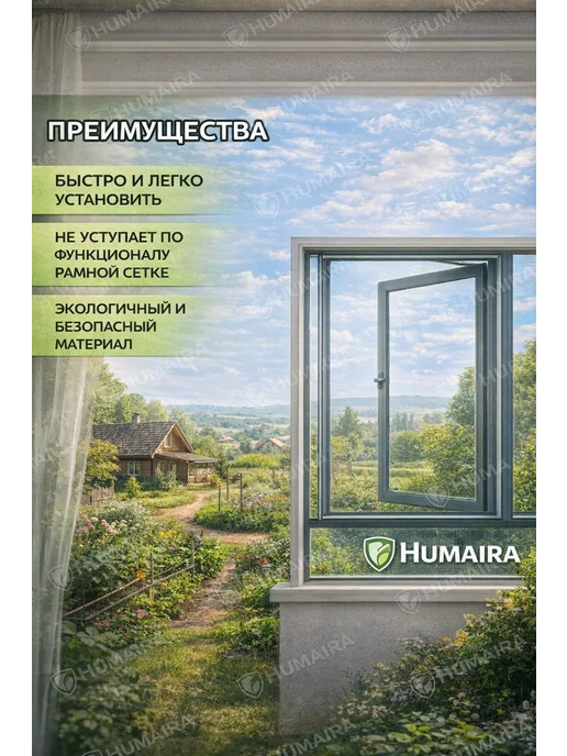 Humaira Москитная сетка на окно, белый, фото 3