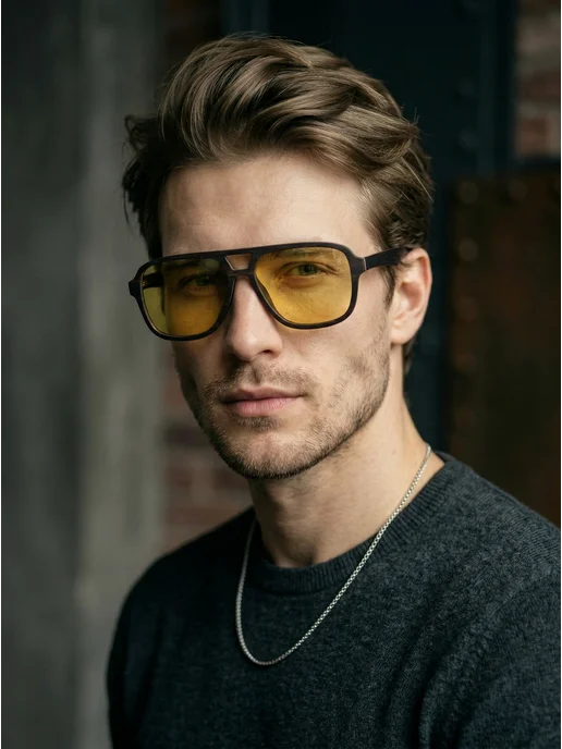 Timbersun Антибликовые очки для водителя в оправе из дерева, желтый, фото 3