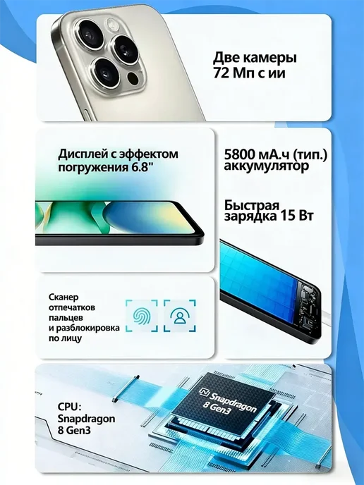 Смартфон Pro Max I16 Pro Max 16/1024 ГБ, черный, фото 4