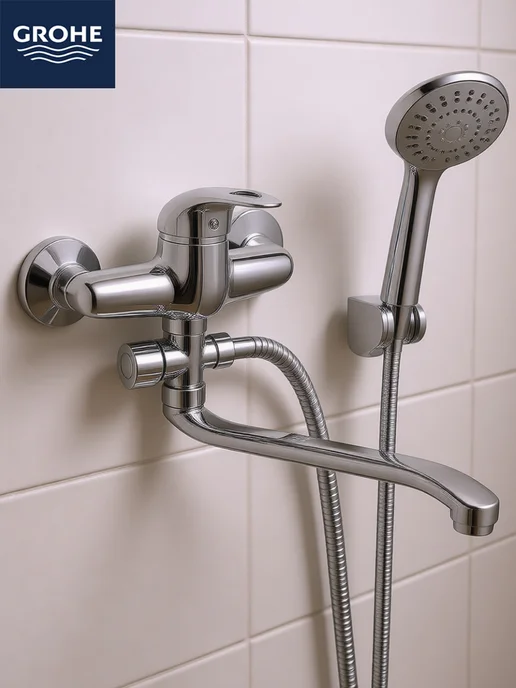 Grohe Смеситель для ванны с душем, серый, фото 2