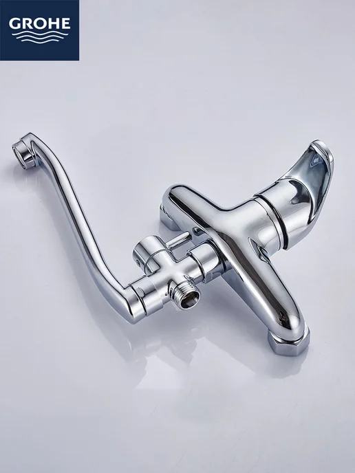 Grohe Смеситель для ванны с душем, серый, фото 4