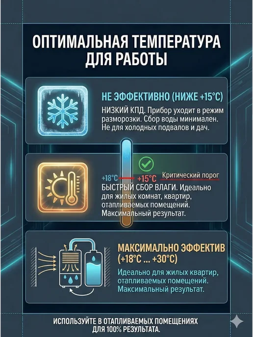Осушитель воздуха для дома от влажности и плесени мощный, черный, фото 4