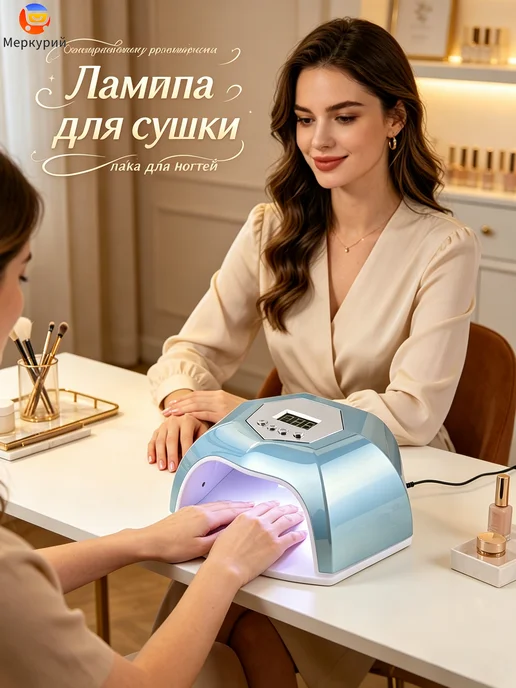 LED-лампа для сушки гель-лака с интеллектуальным датчиком, синий