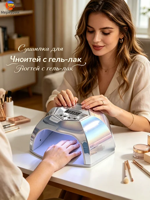 LED-лампа для сушки гель-лака с интеллектуальным датчиком, синий, фото 8