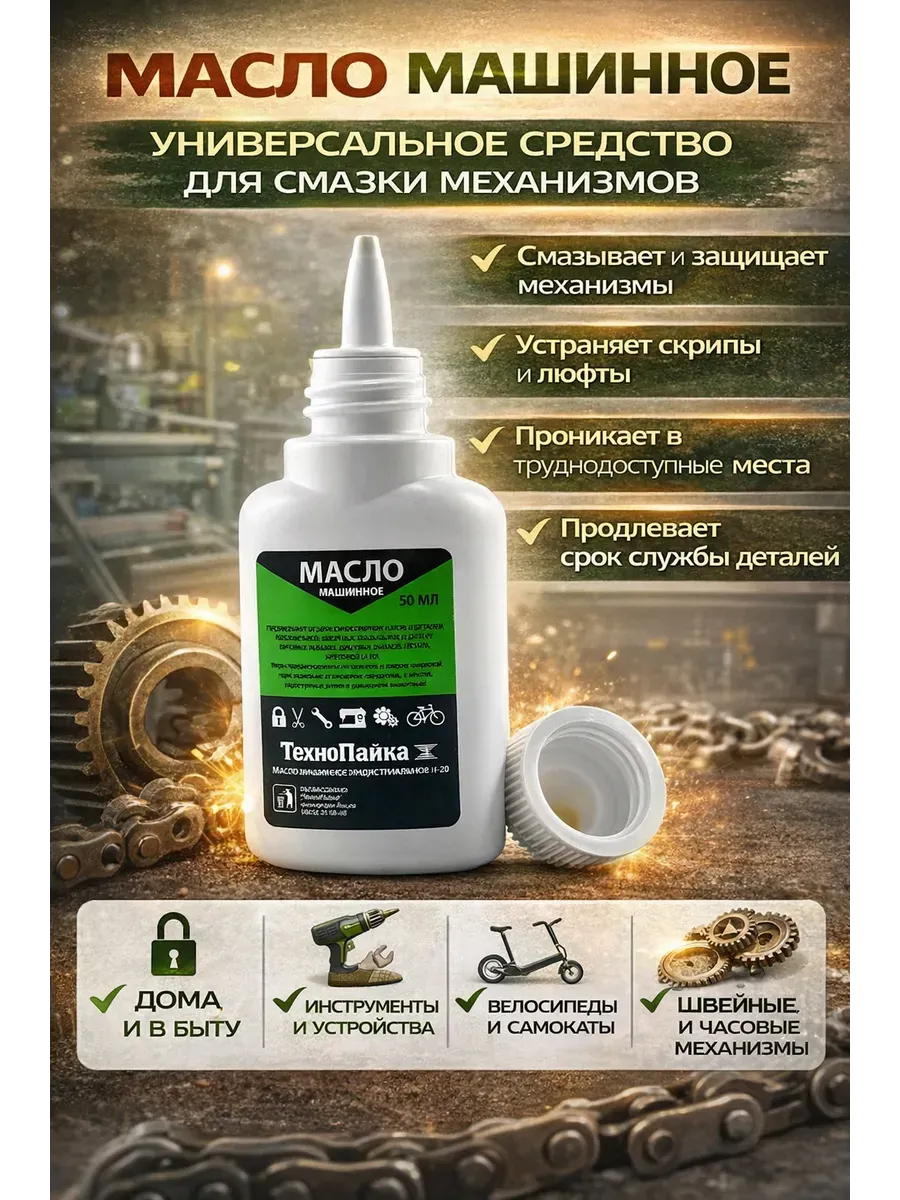 Масло машинное универсальное 50 мл для смазки механизмов