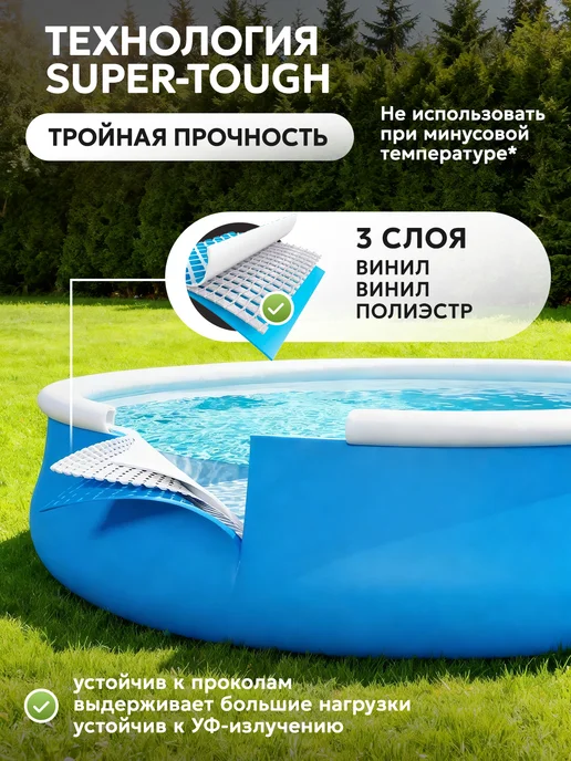 Intex Бассейн надувной 183х51 см, 183x51 см, фото 6