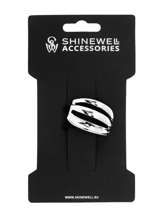 SHINEWELL Резинка для волос с металлическим украшением серебряная, серебристый, фото 2