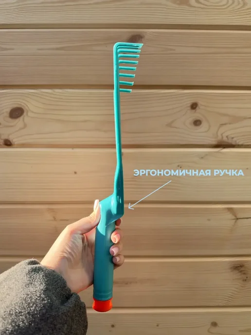 Нижегородка Пластиковые грабли веерные для сада и огорода, голубой, фото 3