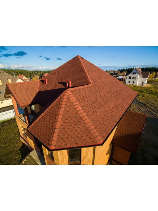 ТехноНИКОЛЬ Черепица Shinglas многослойная Ранчо Красный, красный, фото 2