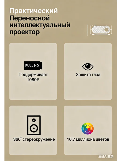 Детский портативный проектор M24 для обучения и развития, черный, фото 2