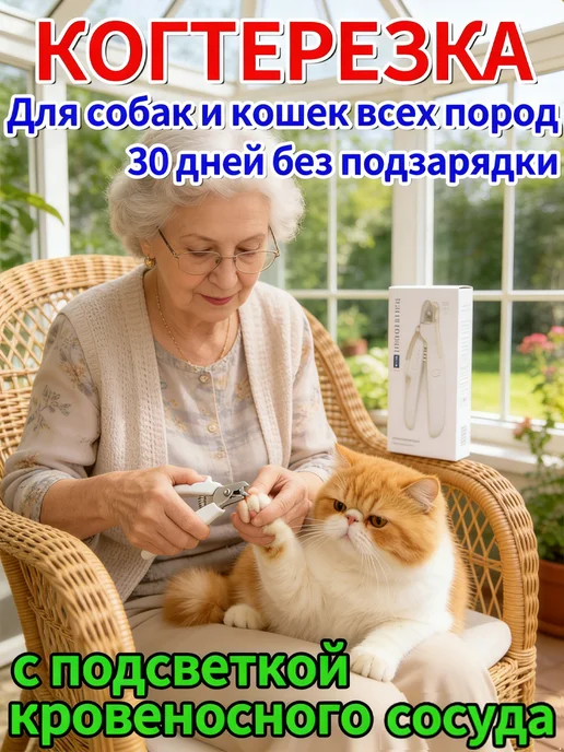 Когтерезка с гриндером для кошек и собак, белый