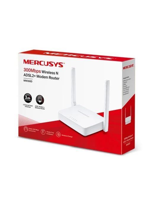 Wi-Fi роутер/точка доступа MERCUSYS MW300D ADSL2, белый, фото 13