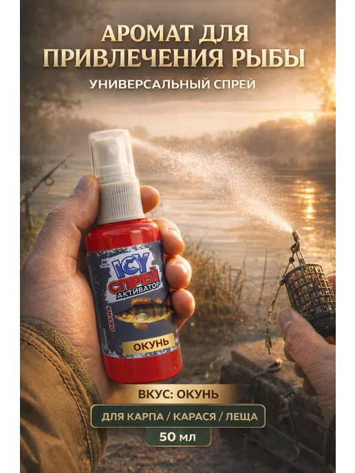Спрей для рыбалки активатор клева "Окунь", аттрактант, Спрей для рыбалки активатор, фото 2