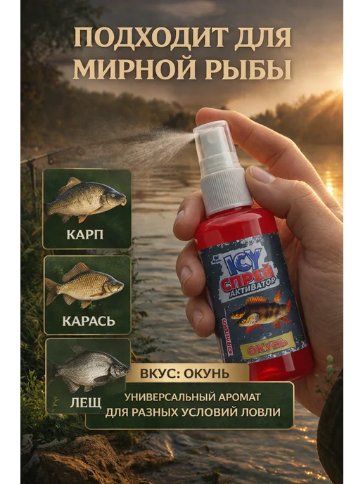 Спрей для рыбалки активатор клева "Окунь", аттрактант, Спрей для рыбалки активатор, фото 3