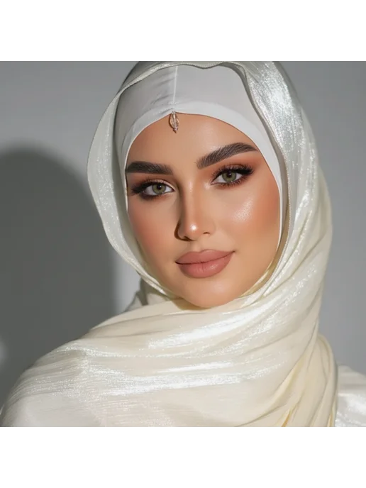 AsuGold Хиджаб шейла шарф палантин из органзы, желтый, фото 3