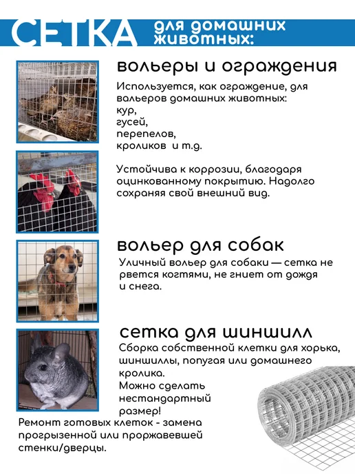 Сетка для вольера металлическая 20х20, 1х5м, 25x25, 1 м, фото 2