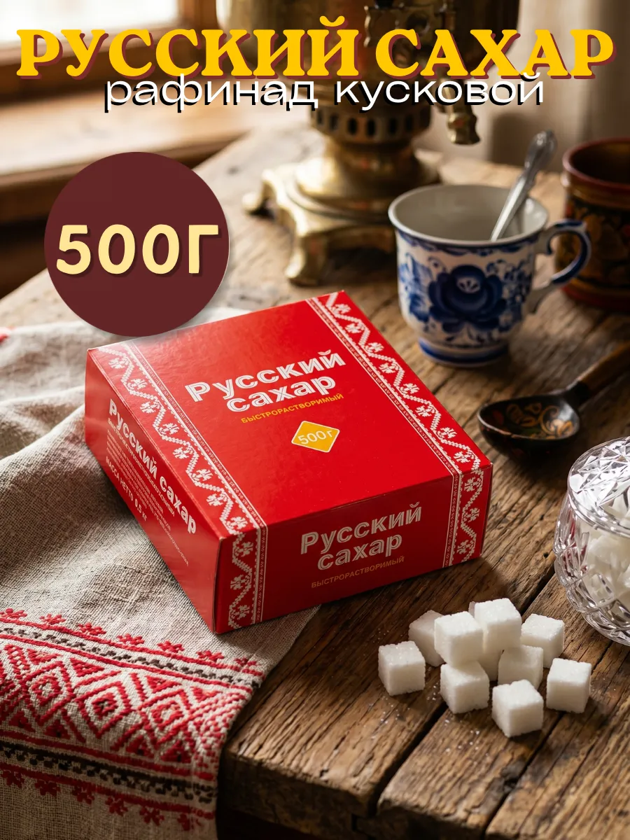 Белый сахар-рафинад Русский кусковой, 500г