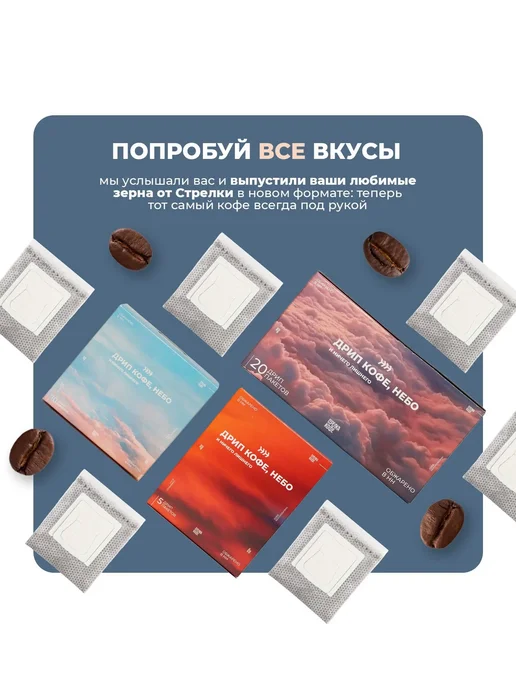 Стрелка кофе Дрип кофе молотый арабика 100%, Эфиопия Сидамо, 50шт х11.5г, 50 шт, 11,5 г, фото 7