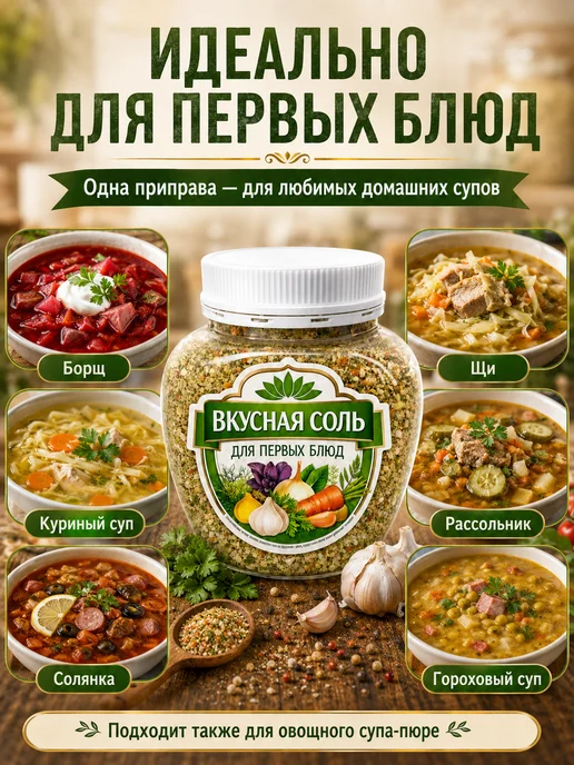 эм-1 Вкусная соль "Для первых блюд", 1 шт. 400г, 1 шт, 400 г, фото 2
