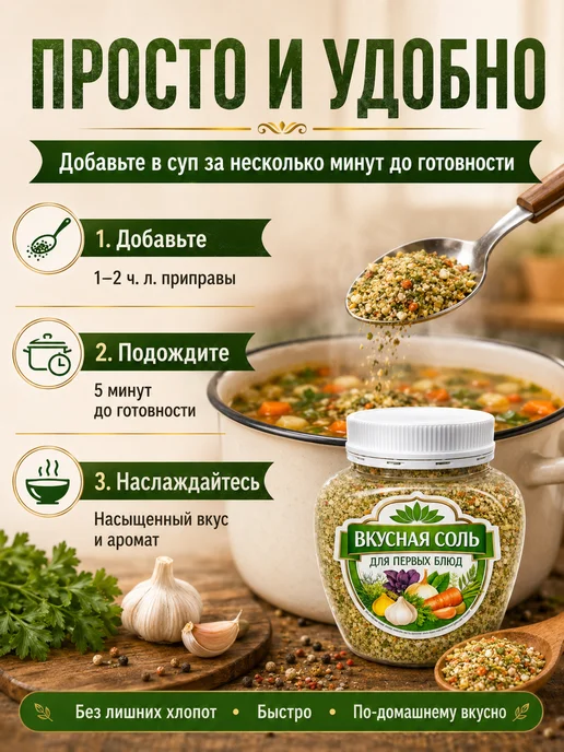 эм-1 Вкусная соль "Для первых блюд", 1 шт. 400г, 1 шт, 400 г, фото 3