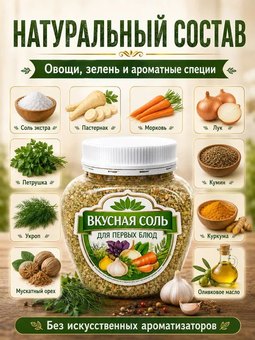 эм-1 Вкусная соль "Для первых блюд", 1 шт. 400г, 1 шт, 400 г, фото 4