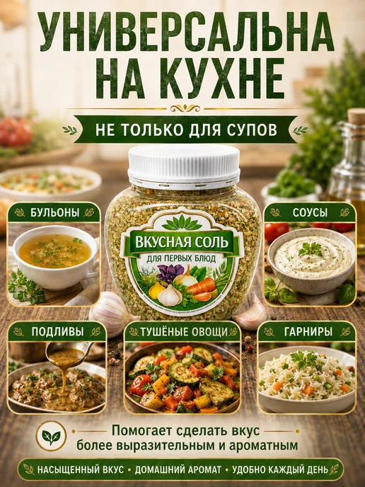 эм-1 Вкусная соль "Для первых блюд", 1 шт. 400г, 1 шт, 400 г, фото 5