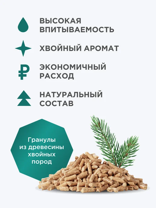 NAPKINS Древесный наполнитель для кошек лесная свежесть, 70 л 20 кг, 20 л, 8 кг, фото 2