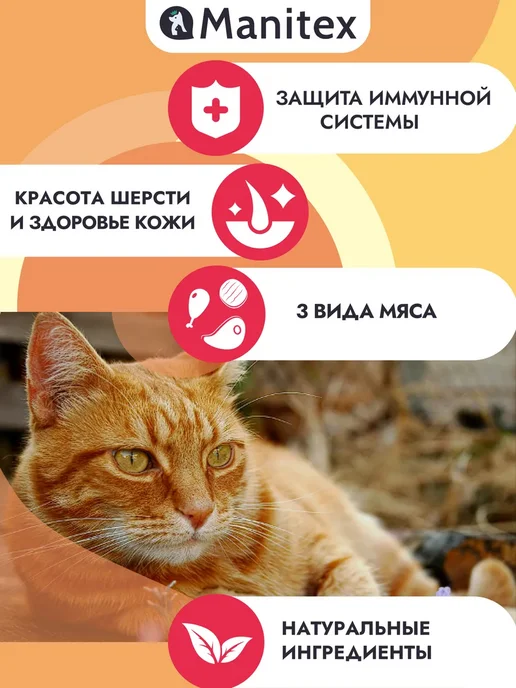Сухой корм MANITEX - корма для домашних питомцев Кошек для собак, мясо, 1,6 кг, фото 3