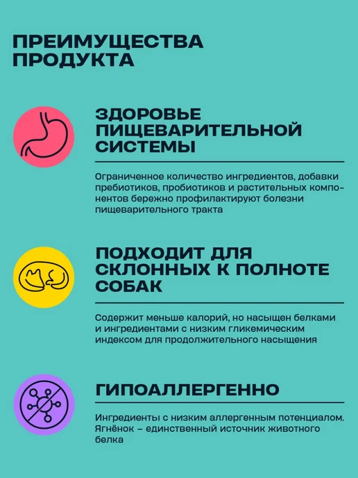 Сухой корм Wellement Пищеварением для собак, чувствительное пищеварение, ягненок, 10 кг, фото 4