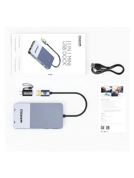 KS-is Док станция KS-868 DisplayLink 11 в 1, серый, фото 3