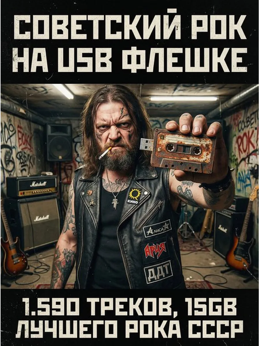 СОВЕТСКИЙ РОК НА USB флешке. 1590 треков.