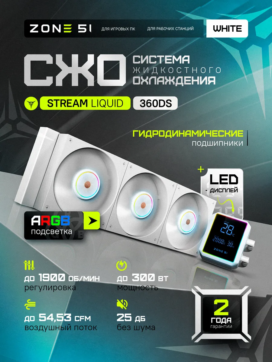 Система жидкостного охлаждения STREAM Liquid 360DS ARGB