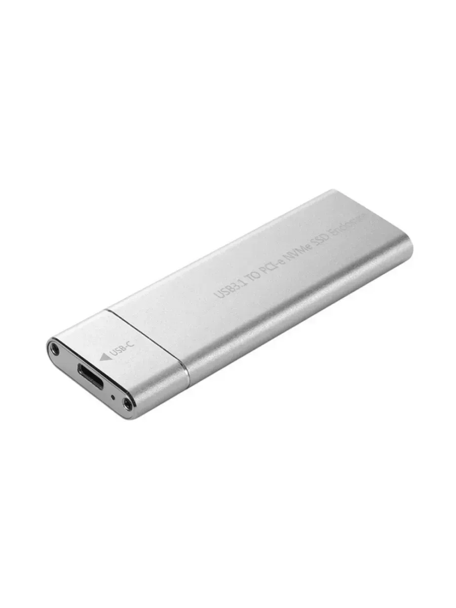 NVME M.2 to Type-C USB3.1 10Gbps Aluminum External Solid State Drive Adapter Enclosure for 2280 2260 2242 2230 PCI-E M2 M-Key SSD, USB Type C Converter Case - Grey