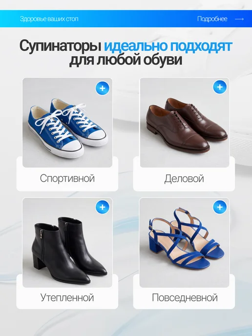TISA FASHION супинатор для туфель силиконовая защита пяток, синий, фото 6
