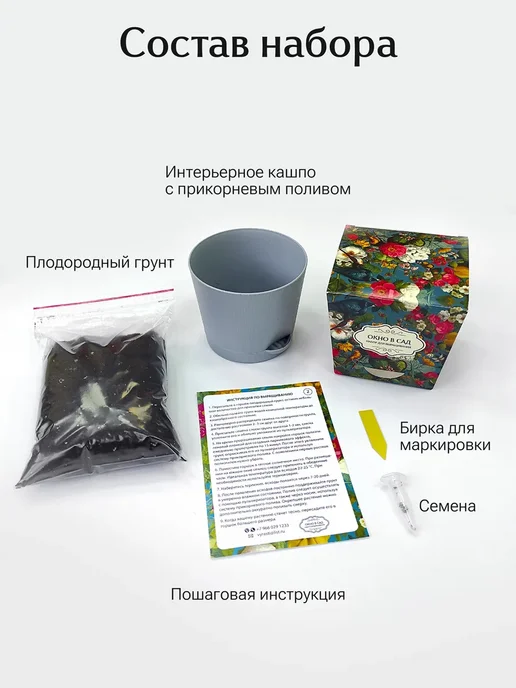 Окно в сад Земляника ремонтантная красная и белая Набор для выращивания, белый, фото 5