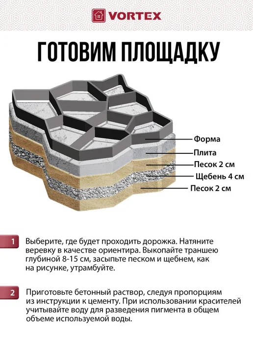 Форма для садовой дорожки Геометрия, вариант, фото 5
