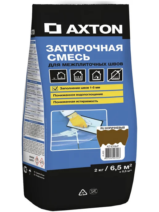 Axton Затирка цементная А400 цвет коричневый 2 кг, 400 цв., 2 кг, фото 2